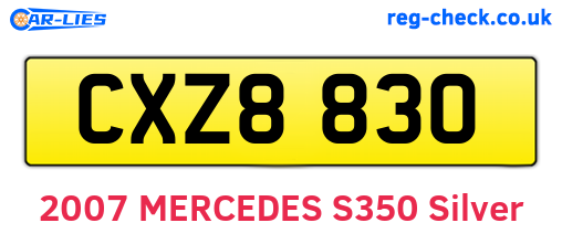 CXZ8830 are the vehicle registration plates.