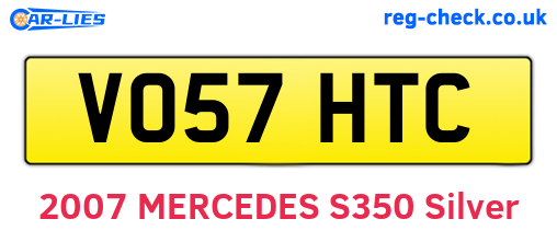 VO57HTC are the vehicle registration plates.
