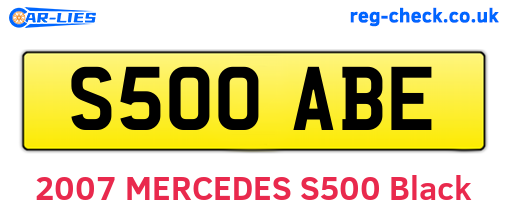 S500ABE are the vehicle registration plates.