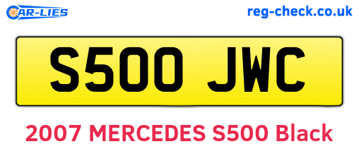 S500JWC are the vehicle registration plates.