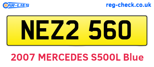 NEZ2560 are the vehicle registration plates.