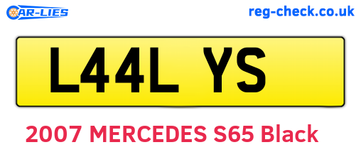 L44LYS are the vehicle registration plates.