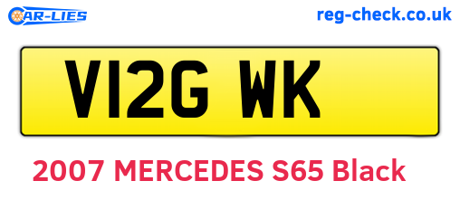 V12GWK are the vehicle registration plates.