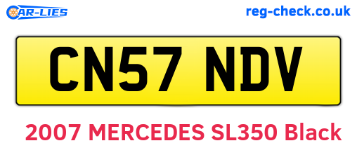 CN57NDV are the vehicle registration plates.