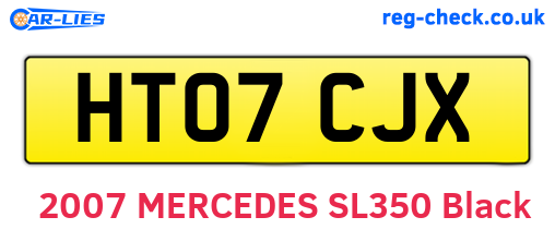 HT07CJX are the vehicle registration plates.