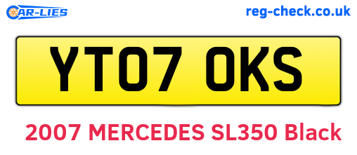 YT07OKS are the vehicle registration plates.