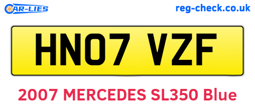 HN07VZF are the vehicle registration plates.