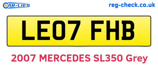 LE07FHB are the vehicle registration plates.