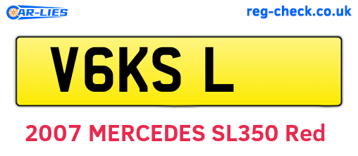 V6KSL are the vehicle registration plates.