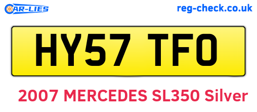 HY57TFO are the vehicle registration plates.