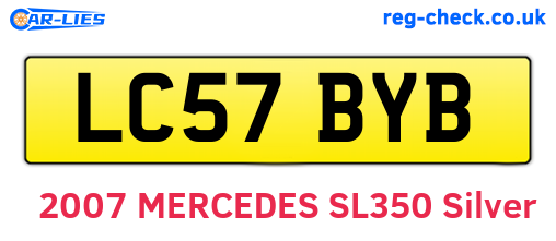 LC57BYB are the vehicle registration plates.