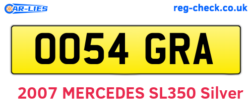 OO54GRA are the vehicle registration plates.