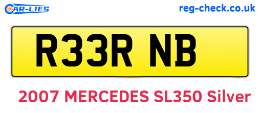 R33RNB are the vehicle registration plates.
