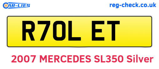 R70LET are the vehicle registration plates.