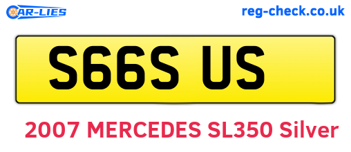 S66SUS are the vehicle registration plates.
