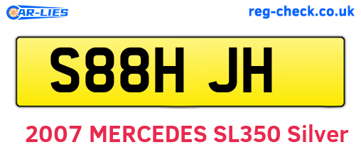 S88HJH are the vehicle registration plates.