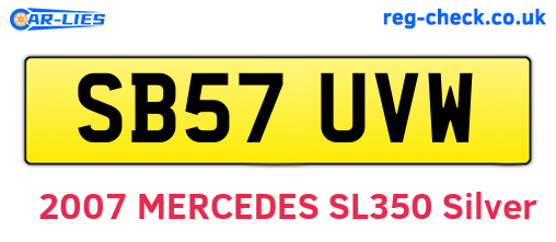 SB57UVW are the vehicle registration plates.