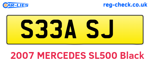 S33ASJ are the vehicle registration plates.