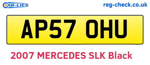 AP57OHU are the vehicle registration plates.