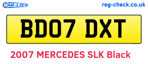 BD07DXT are the vehicle registration plates.
