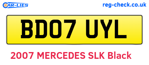 BD07UYL are the vehicle registration plates.