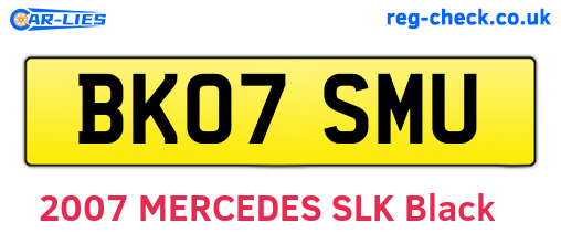 BK07SMU are the vehicle registration plates.