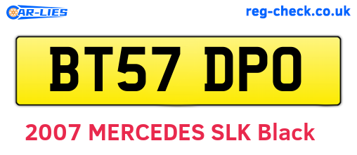 BT57DPO are the vehicle registration plates.