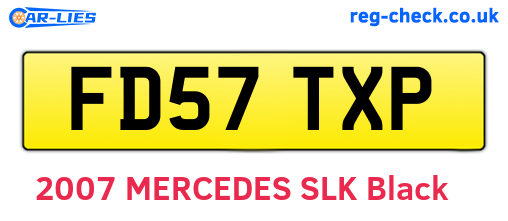 FD57TXP are the vehicle registration plates.