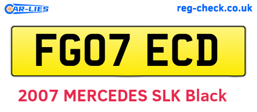 FG07ECD are the vehicle registration plates.