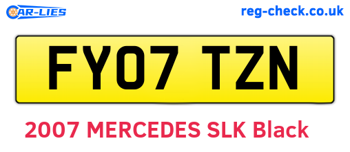 FY07TZN are the vehicle registration plates.