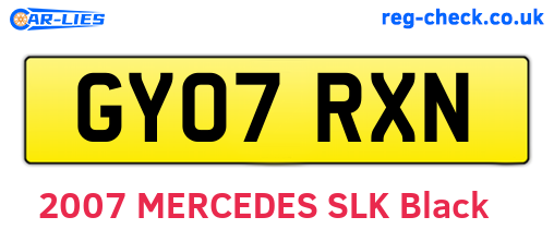 GY07RXN are the vehicle registration plates.