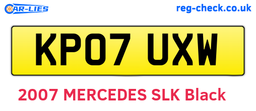 KP07UXW are the vehicle registration plates.
