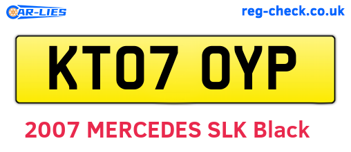 KT07OYP are the vehicle registration plates.