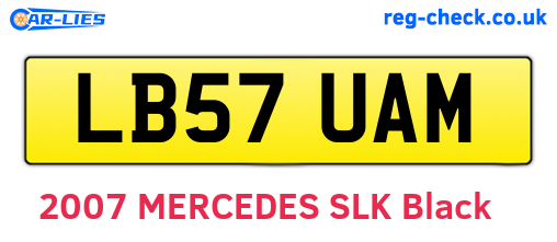 LB57UAM are the vehicle registration plates.