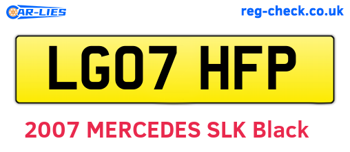 LG07HFP are the vehicle registration plates.