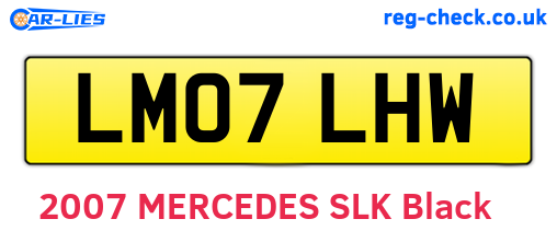 LM07LHW are the vehicle registration plates.