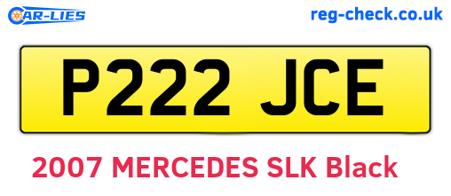 P222JCE are the vehicle registration plates.