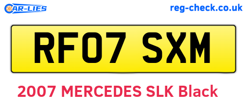 RF07SXM are the vehicle registration plates.