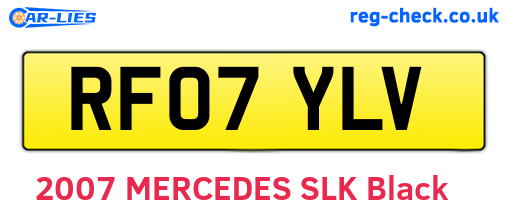 RF07YLV are the vehicle registration plates.