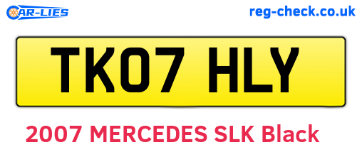 TK07HLY are the vehicle registration plates.