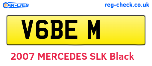 V6BEM are the vehicle registration plates.