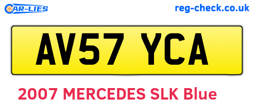 AV57YCA are the vehicle registration plates.