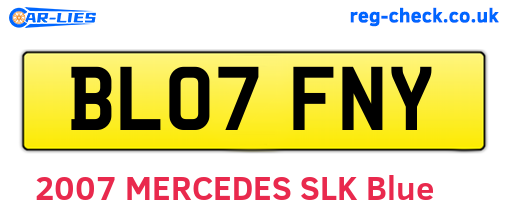 BL07FNY are the vehicle registration plates.
