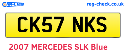 CK57NKS are the vehicle registration plates.