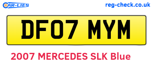 DF07MYM are the vehicle registration plates.