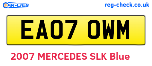 EA07OWM are the vehicle registration plates.