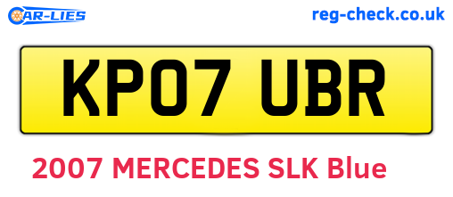 KP07UBR are the vehicle registration plates.