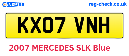 KX07VNH are the vehicle registration plates.