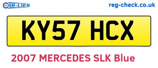 KY57HCX are the vehicle registration plates.