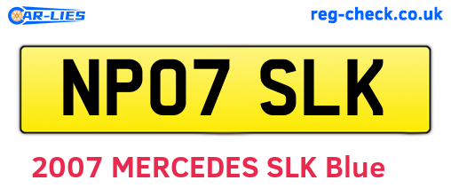 NP07SLK are the vehicle registration plates.